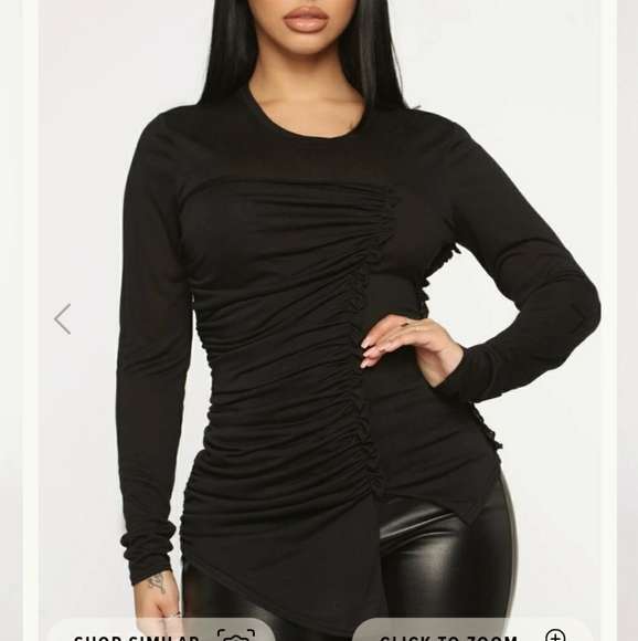 Fashion Nova-Ruched To Conclusions Top. - Picture 1 of 5